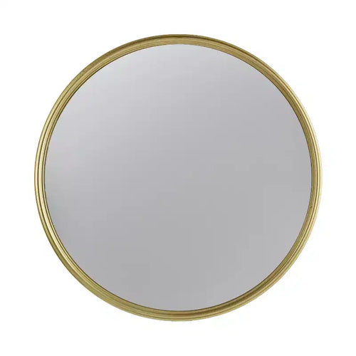 11 Inch Round Gold Wall Mirror with Iron Frame