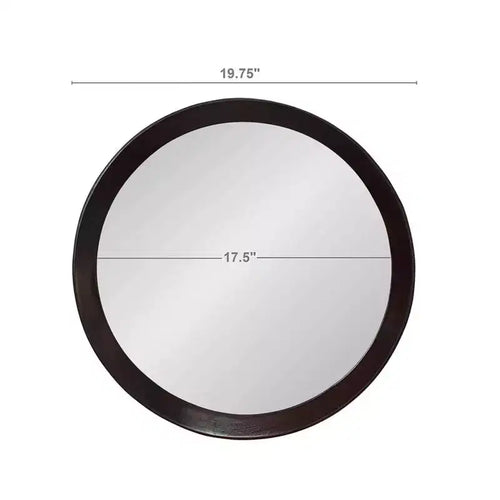Miroir mural rond en bois de manguier de 20 pouces