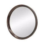 Miroir mural rond en bois de manguier de 20 pouces