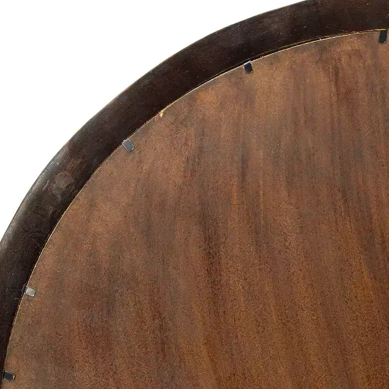 Miroir mural rond en bois de manguier de 20 pouces