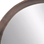 Miroir mural rond en bois de manguier de 20 pouces