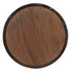 Miroir mural rond en bois de manguier de 20 pouces