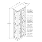 Vitrine d'angle éclairée 70, 6 étagères en verre réglables, meuble de rangement en bois composite pour salon, grande vitrine