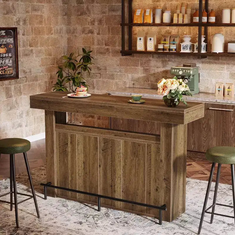 Table de bar Lantine 63, table de pub de hauteur comptoir à 4 niveaux, meuble de bar moderne, meuble à liqueurs pour bar à café pour cuisine, bistrot
