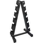 Black Carbon Steel 5-Tier Dumbbell Rack - For Home Gym Equipment Storage