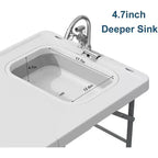 Table de nettoyage de poisson pliante avec évier pliable, table de camping portable et station de nettoyage de poisson, évier de camping avec tuyau de vidange de robinet et pulvérisateur
