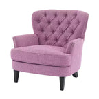 Fauteuil de relaxation touffeté Polibi avec dossier incurvé et clous décoratifs
