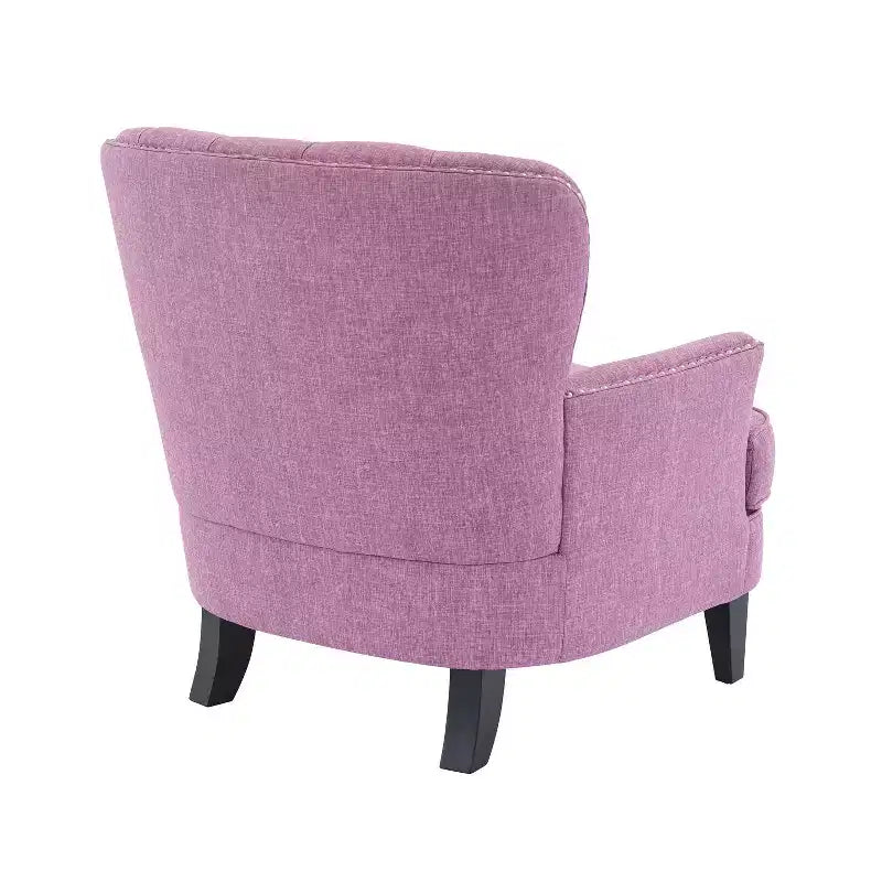 Fauteuil de relaxation touffeté Polibi avec dossier incurvé et clous décoratifs