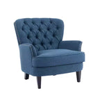 Fauteuil de relaxation touffeté Polibi avec dossier incurvé et clous décoratifs