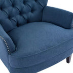 Fauteuil de relaxation touffeté Polibi avec dossier incurvé et clous décoratifs