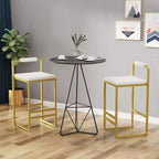 Okak Lot de 2 tabourets de bar modernes en velours rembourrés avec repose-pieds et base robuste, chaises de salle à manger hauteur comptoir rembourrées