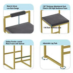 Okak Lot de 2 tabourets de bar modernes en velours rembourrés avec repose-pieds et base robuste, chaises de salle à manger hauteur comptoir rembourrées
