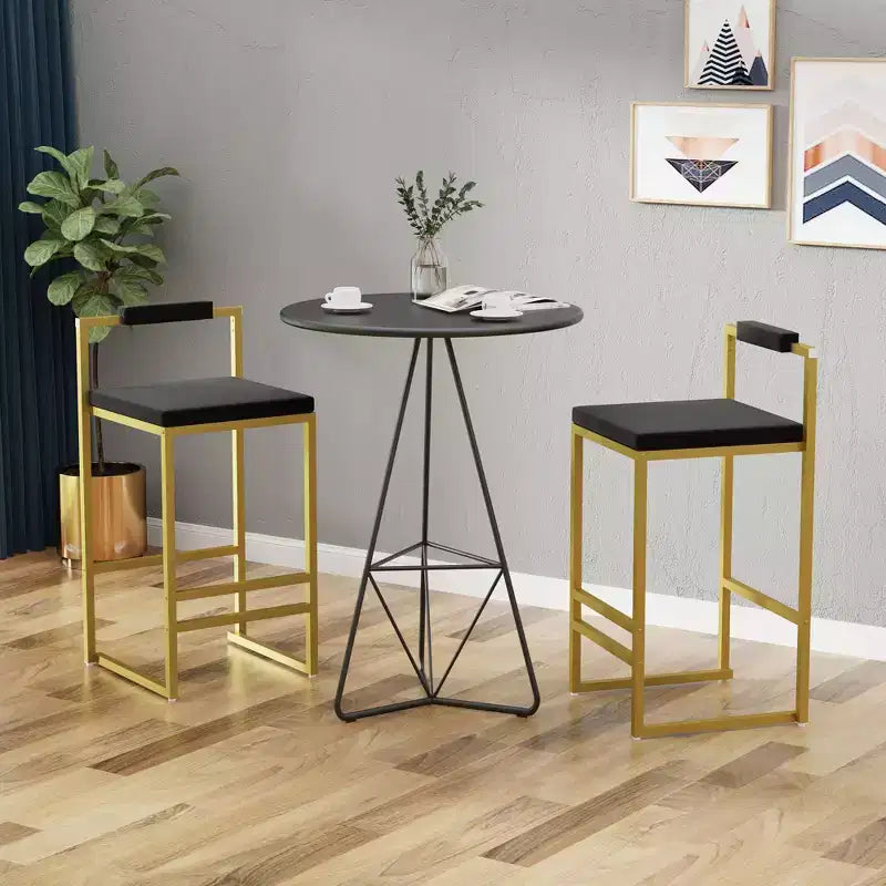 Okak Lot de 2 tabourets de bar modernes en velours rembourrés avec repose-pieds et base robuste, chaises de salle à manger hauteur comptoir rembourrées