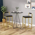 Okak Lot de 2 tabourets de bar modernes en velours rembourrés avec repose-pieds et base robuste, chaises de salle à manger hauteur comptoir rembourrées