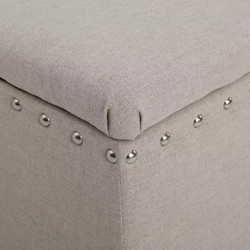 TUYOHW Pouf de rangement moderne avec clous décoratifs, banc de rangement spacieux, repose-pieds ottoman pour chambre à coucher, salon