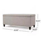 TUYOHW Pouf de rangement moderne avec clous décoratifs, banc de rangement spacieux, repose-pieds ottoman pour chambre à coucher, salon