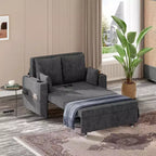 Canapé-lit convertible, canapé-lit escamotable de 142 cm, canapé-lit deux places avec 4 oreillers, chargement USB, porte-gobelets, poches latérales pour salon, chambre à coucher