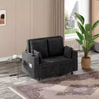 Canapé-lit convertible, canapé-lit escamotable de 142 cm, canapé-lit deux places avec 4 oreillers, chargement USB, porte-gobelets, poches latérales pour salon, chambre à coucher