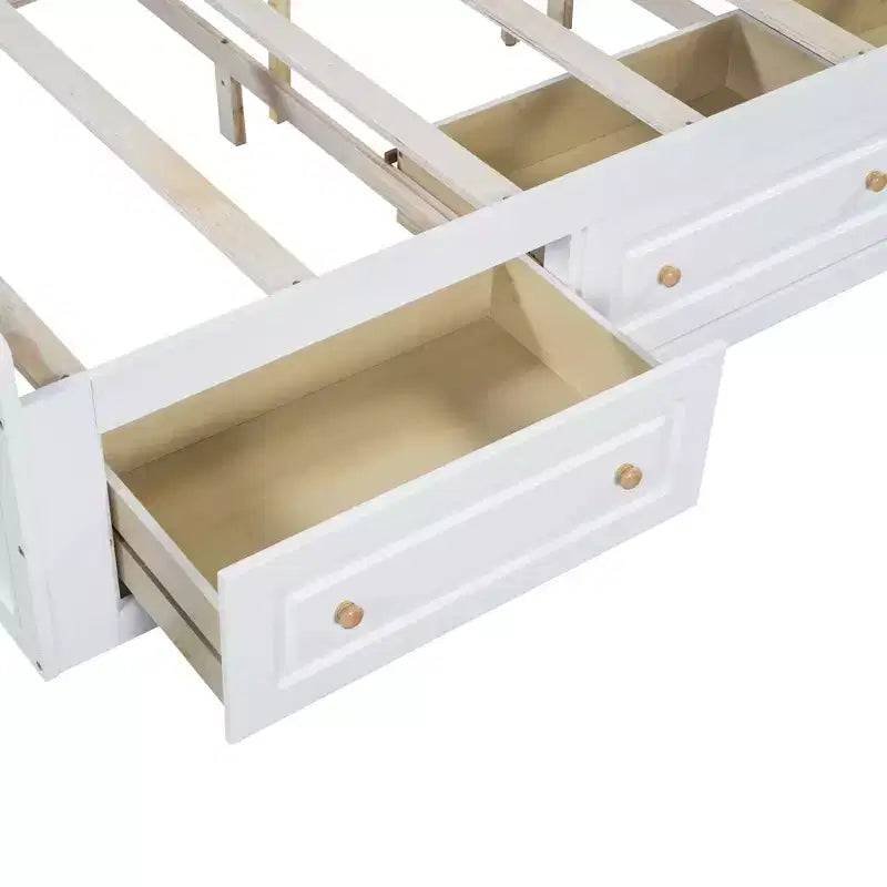 Cadre de lit plateforme queen size en bois Clihome avec 6 tiroirs