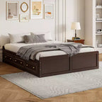 Cadre de lit plateforme queen size en bois Clihome avec 6 tiroirs