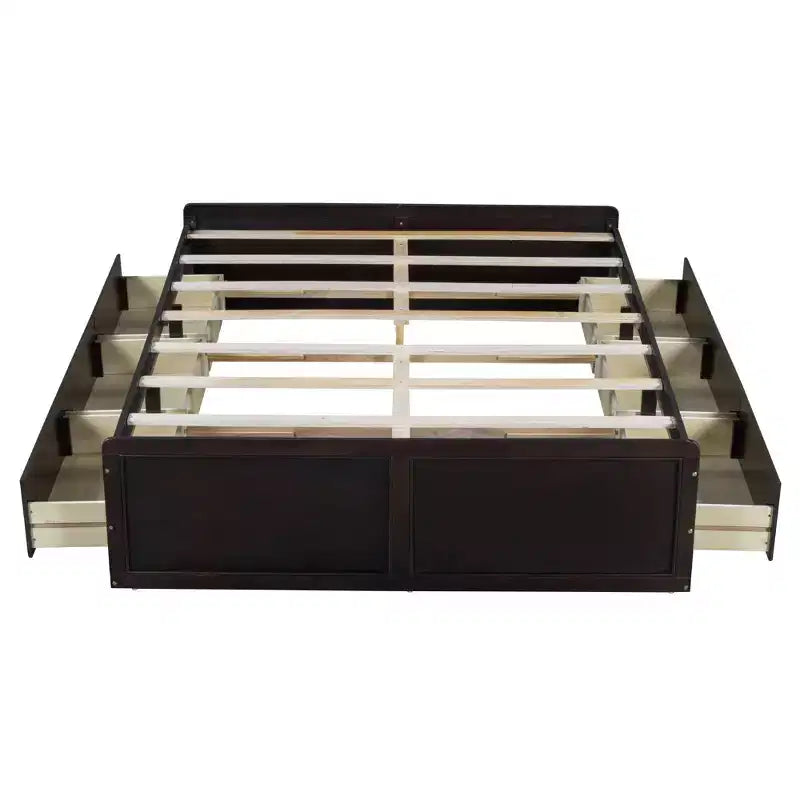 Cadre de lit plateforme queen size en bois Clihome avec 6 tiroirs