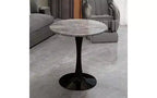 Table basse ronde TUYOHW avec plateau en marbre texturé, table centrale moderne pour salon, table sur pied/table d'appoint de canapé/table à manger pour 2-4 personnes