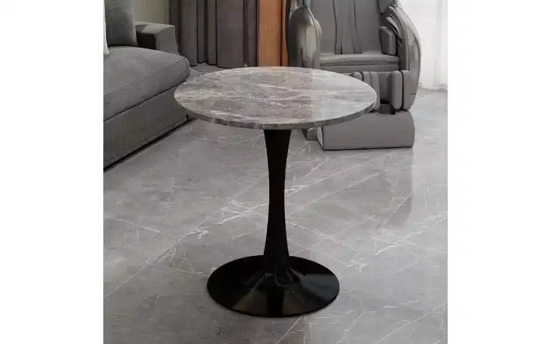 Table basse ronde TUYOHW avec plateau en marbre texturé, table centrale moderne pour salon, table sur pied/table d'appoint de canapé/table à manger pour 2-4 personnes