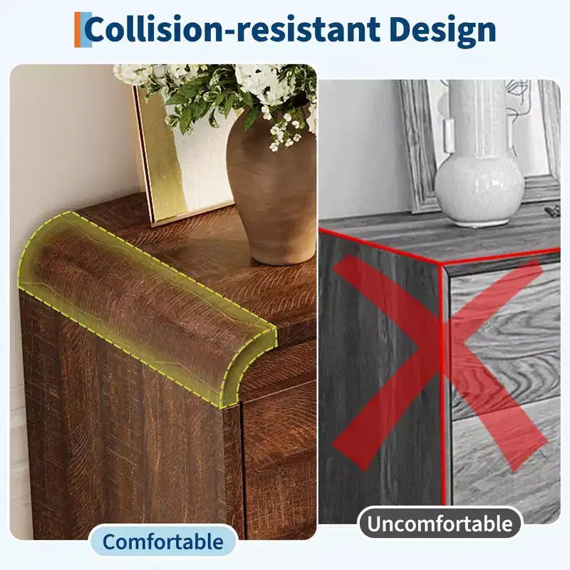 Commode COZONY à 6 tiroirs, 119 cm de large, meuble moderne en bois à coins arrondis, design sans poignée