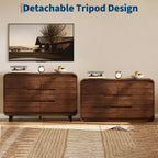 Commode COZONY à 6 tiroirs, 119 cm de large, meuble moderne en bois à coins arrondis, design sans poignée