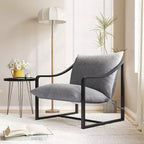 COZONY Modern Accent Chair, Metal Frame Reading Chair Armrest Soft Foam Cushion 280 LBS Upholstered Sling Chair for Living Room Bedroom Lounge