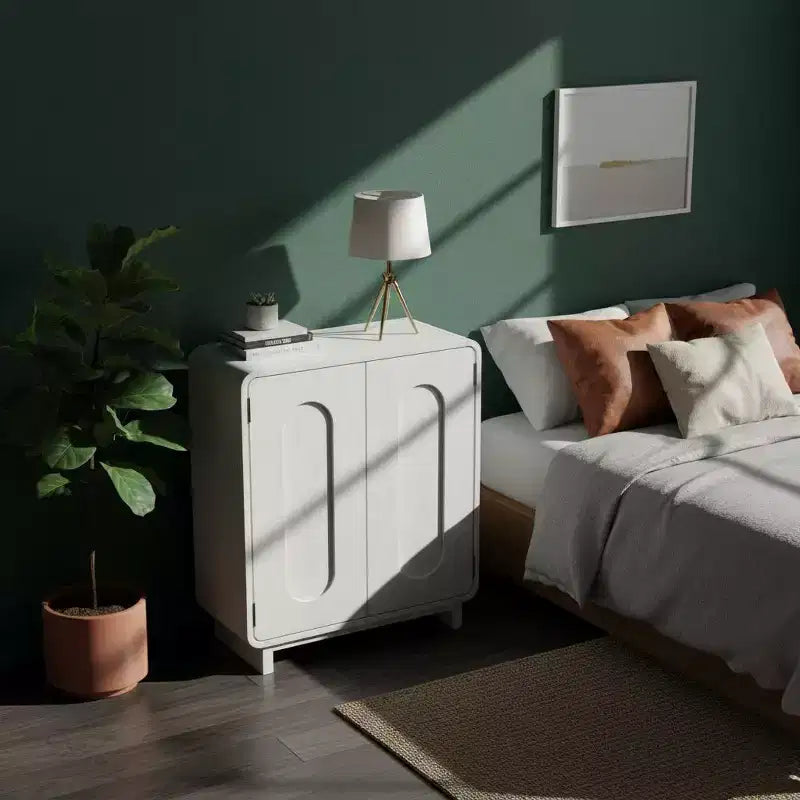 Teamson Home Tenley - Meuble d'appoint moderne 2 portes avec étagère réglable et poignée encastrée