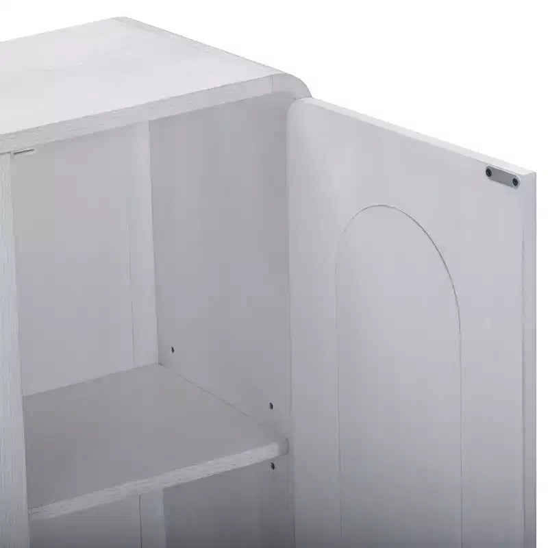 Teamson Home Tenley - Meuble d'appoint moderne 2 portes avec étagère réglable et poignée encastrée