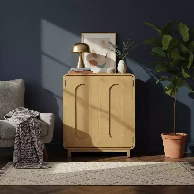 Teamson Home Tenley - Meuble d'appoint moderne 2 portes avec étagère réglable et poignée encastrée