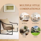 Lot de 2 fauteuils d'appoint modernes, fauteuils de lecture à structure métallique avec accoudoirs et coussin en mousse souple, fauteuils rembourrés de 127 kg pour salon, chambre à coucher