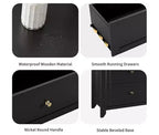 Commode à 6 tiroirs pour chambre à coucher, grande commode de 54 pouces de large avec tiroirs profonds et poignées en métal, commodes modernes en bois pour entrée, couloir