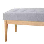 Banc d'entrée moderne Okak avec cadre en bois, pouf repose-pieds avec siège rembourré, banc de bout de lit pour salon, chambre à coucher