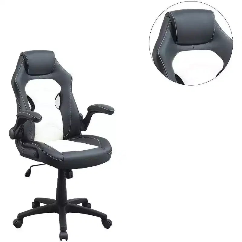 Chaise de jeu pivotante TUYOHW avec hauteur réglable et roulettes, chaise de bureau ergonomique pour jeux vidéo pour le bureau et la maison, chaise de loisirs rembourrée