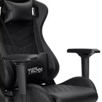 Chaise de jeu ergonomique réglable TUYOHW, chaises de bureau pivotantes à 360° avec oreiller de tête et lombaire, chaise inclinable 90-150° pour bureau et maison, 136 kg max, noir
