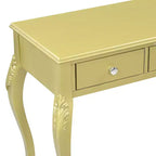 Table de maquillage de luxe Whisen, coiffeuse à 3 tiroirs, console élégante avec miroir ovale
