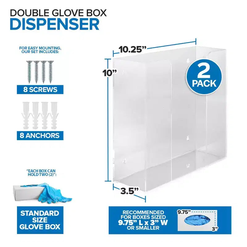 Distributeur de gants/mouchoirs double en acrylique Stock Your Home (lot de 2)