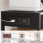Meuble d'imprimante compact COZONY avec prises de courant, table d'imprimante roulante avec roulettes verrouillables