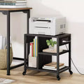 COZONY Small Printer Stand with Power Outlets, Rolling Printer Table with Lockable Wheels