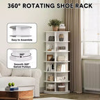COZONY Meuble à Chaussures Rotatif à 360° - Tour de Rangement Verticale à 6 Niveaux, Grande Capacité pour Chaussures et Accessoires
