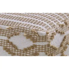 Pouf carré en coton/jute tissé à la main Rowan