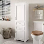 Meuble sous vasque de salle de bain autoportant de 180 cm, design moderne, portes et tiroirs amortis, étagères réglables/fixes, rangement peu encombrant