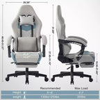 BALHAM TRADE-Chaise de bureau avec support lombaire réglable, appui-tête, repose-pieds et accoudoir à liaison pour personnes de grande taille