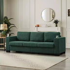 Canapé de salon MAYEERTY 93.7 de style moderne en tissu, avec accoudoirs carrés et porte-gobelet, en polyester rembourré, vert