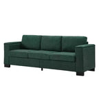 Canapé de salon MAYEERTY 93.7 de style moderne en tissu, avec accoudoirs carrés et porte-gobelet, en polyester rembourré, vert