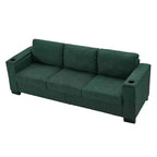Canapé de salon MAYEERTY 93.7 de style moderne en tissu, avec accoudoirs carrés et porte-gobelet, en polyester rembourré, vert