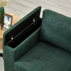 Canapé de salon MAYEERTY 93.7 de style moderne en tissu, avec accoudoirs carrés et porte-gobelet, en polyester rembourré, vert